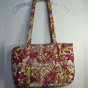 Lily Reese quilted‎ Magenta Paisley shoulder bag 16x10x6